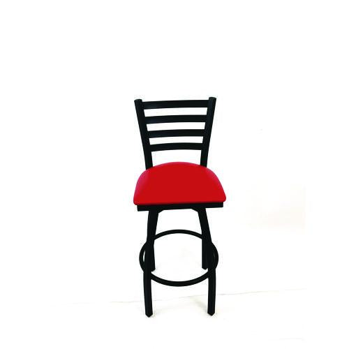 Image of JMC Furniture BBBVSRED Boggs Series Barstool, Supports Up to 300 lb, 30.5" Seat Height, Red Seat, Black Back, Black Base