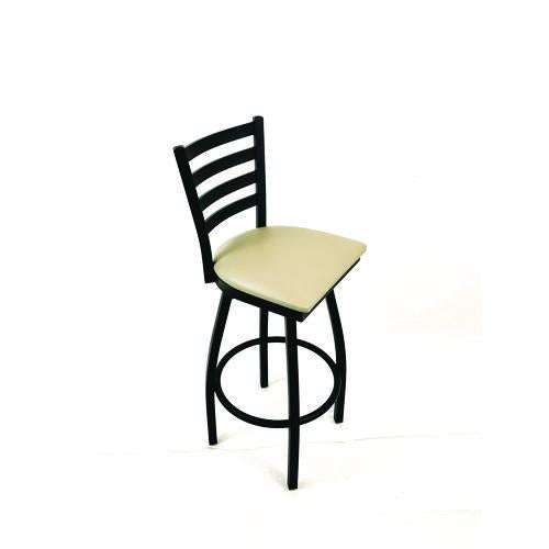 Image of JMC Furniture BBBVSTAU Boggs Series Barstool, Supports Up to 300 lb, 30.5" Seat Height, Taupe Seat, Black Back, Black Base