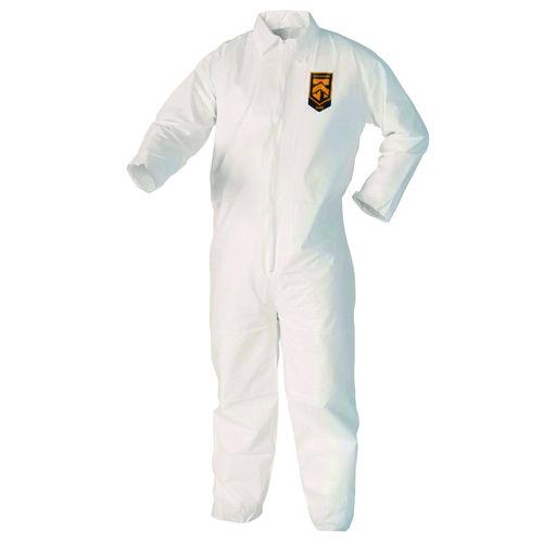 Image of KleenGuard KCC 44306 A40 Zipper Front Liquid and Particle Protection Coveralls, 3X-Large, White, 25/Carton