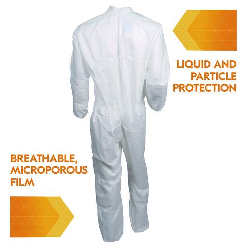 Image of KleenGuard KCC 46006 A30 Breathable Splash and Particle Protection Coveralls, 3X-Large, White, 21/Carton