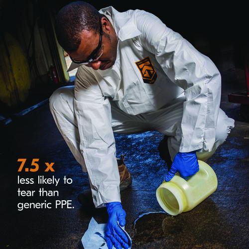 Image of KleenGuard KCC 44306 A40 Zipper Front Liquid and Particle Protection Coveralls, 3X-Large, White, 25/Carton