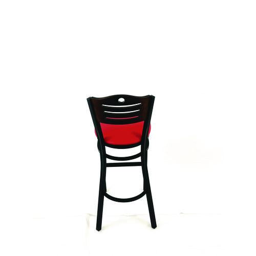 Image of JMC Furniture EBBVREDC Eagle Series Barstool, Supports Up to 300 lb, 28.5" Seat Height, Red Seat, Dark Walnut Back, Black Base