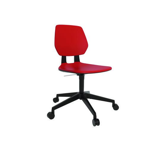 Image of Safco® 7825RD Commute Task Chair, Supports Up to 275 lbs, 18.25" to 22.25" Seat Height, Red Seat, Red Back, Black Base
