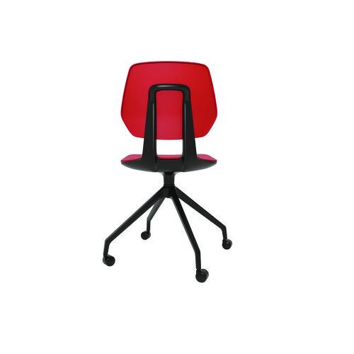 Image of Safco® 7826RD Commute Guest Chair, Supports Up to 275 lbs, 19" Seat Height, Red Seat, Red Back, Black Base