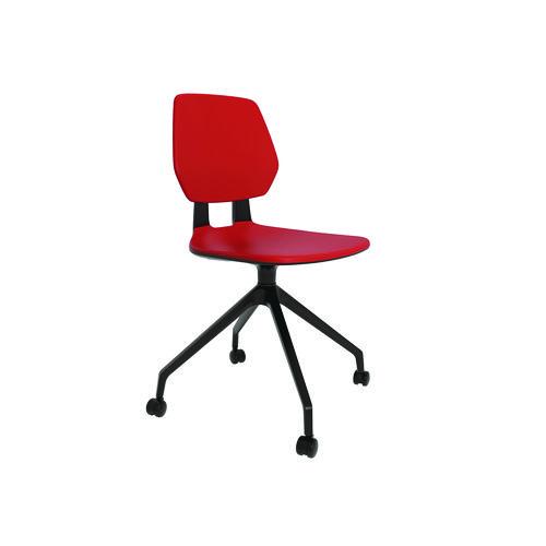 Image of Safco® 7826RD Commute Guest Chair, Supports Up to 275 lbs, 19" Seat Height, Red Seat, Red Back, Black Base