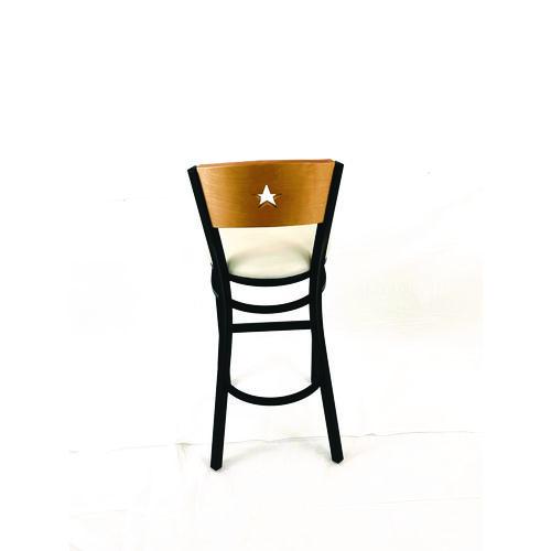 Image of JMC Furniture LBBVCRMD Liberty Series Barstool, Supports Up to 300 lb, 28.5" Seat Height, Cream Seat, Natural Back, Black Base