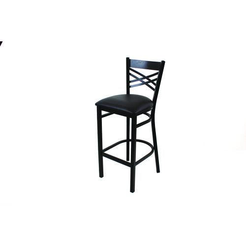 Image of JMC Furniture XBSBVSBLK X Series Barstool, Supports Up to 300 lb, 29.5" Seat Height, Black Seat, Black Back, Black Base