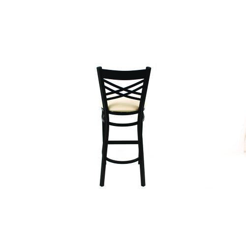 Image of JMC Furniture XBSBVSCRM X Series Barstool, Supports Up to 300 lb, 29.5" Seat Height, Cream Seat, Black Back, Black Base