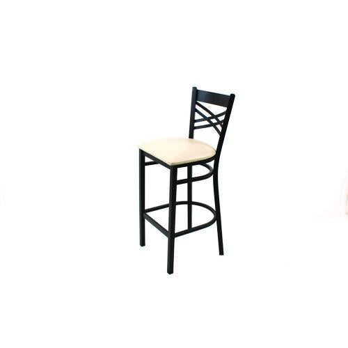 Image of JMC Furniture XBSBVSCRM X Series Barstool, Supports Up to 300 lb, 29.5" Seat Height, Cream Seat, Black Back, Black Base