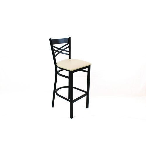 Image of JMC Furniture XBSBVSCRM X Series Barstool, Supports Up to 300 lb, 29.5" Seat Height, Cream Seat, Black Back, Black Base