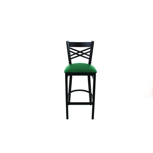 Image of JMC Furniture XBSBVSGRN X Series Barstool, Supports Up to 300 lb, 29.5" Seat Height, Green Seat, Black Back, Black Base