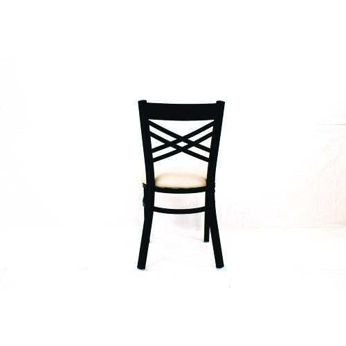 Image of JMC Furniture XCHBVSCRM X Series Chair, Supports Up to 300 lb, 18" Seat Height, Cream Seat, Black Back, Black Base
