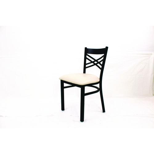 Image of JMC Furniture XCHBVSCRM X Series Chair, Supports Up to 300 lb, 18" Seat Height, Cream Seat, Black Back, Black Base