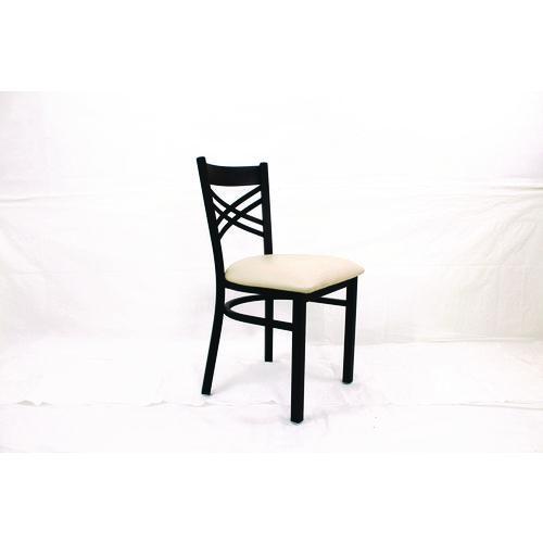 Image of JMC Furniture XCHBVSCRM X Series Chair, Supports Up to 300 lb, 18" Seat Height, Cream Seat, Black Back, Black Base