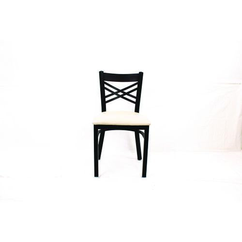 Image of JMC Furniture XCHBVSCRM X Series Chair, Supports Up to 300 lb, 18" Seat Height, Cream Seat, Black Back, Black Base