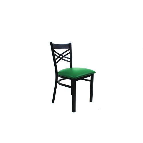 Image of JMC Furniture XCHBVSGRN X Series Chair, Supports Up to 300 lb, 18" Seat Height, Green Seat, Black Back, Black Base