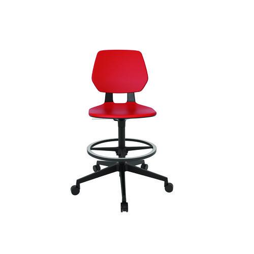 Image of Safco® 7827RD Commute Extended Height Task Chair, Supports Up to 275 lb, 18.25" to 22.25" Seat Height, Red/Black