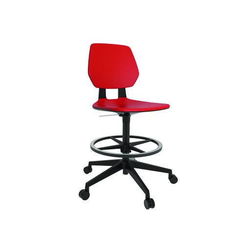 Image of Safco® 7827RD Commute Extended Height Task Chair, Supports Up to 275 lb, 18.25" to 22.25" Seat Height, Red/Black