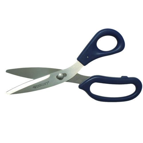 Image of Westcott® 00454 Power Pivot Shears, 8" Long, 3.5" Cut Length, Straight Blue Handle