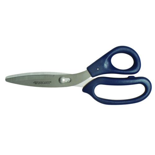 Image of Westcott® 00454 Power Pivot Shears, 8" Long, 3.5" Cut Length, Straight Blue Handle