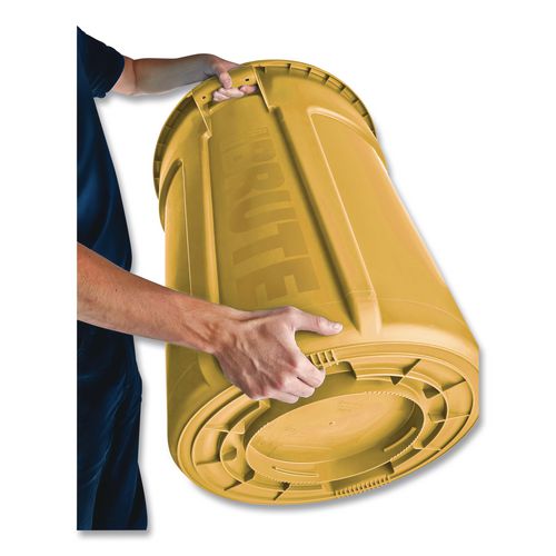 Image of Rubbermaid® Commercial FG261000YEL Vented Round Brute Container, 10 gal, Plastic, Yellow