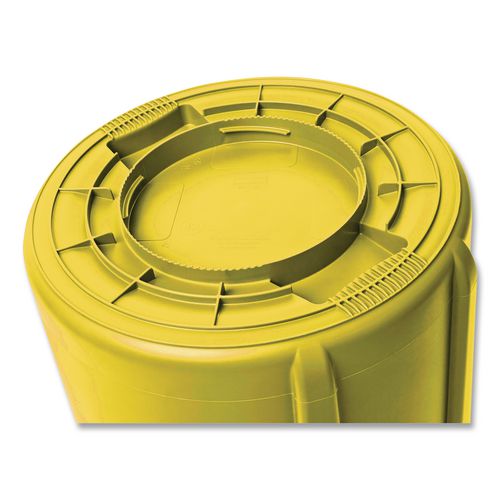 Image of Rubbermaid® Commercial FG261000YEL Vented Round Brute Container, 10 gal, Plastic, Yellow