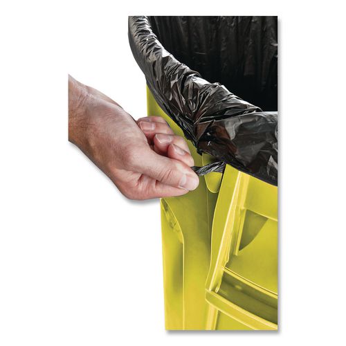 Image of Rubbermaid® Commercial FG261000YEL Vented Round Brute Container, 10 gal, Plastic, Yellow