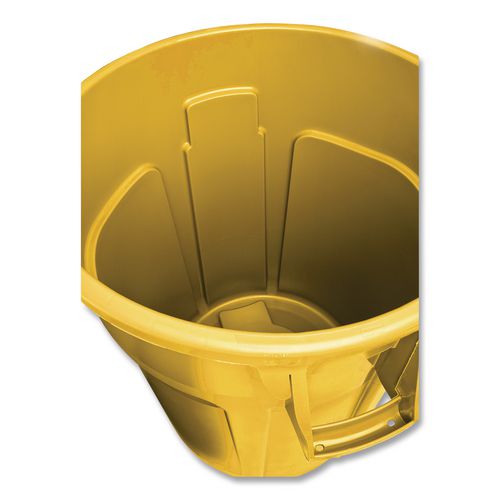 Image of Rubbermaid® Commercial FG261000YEL Vented Round Brute Container, 10 gal, Plastic, Yellow