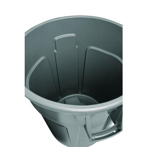 Image of Rubbermaid® Commercial FG262000GRAY Vented Round Brute Container, 20 gal, Plastic, Gray