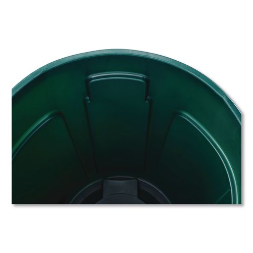 Image of Rubbermaid® Commercial FG263200DGRN Vented Round Brute Container, 32 gal, Plastic, Dark Green