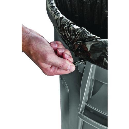 Image of Rubbermaid® Commercial FG265500GRAY Vented Round Brute Container, 55 gal, Plastic,  Gray