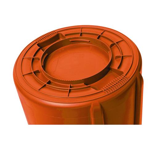 Image of Rubbermaid® Commercial 2119308 Brute Round Container, 32 gal, Resin, Orange