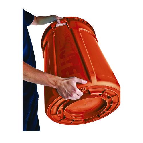Image of Rubbermaid® Commercial 2119308 Brute Round Container, 32 gal, Resin, Orange