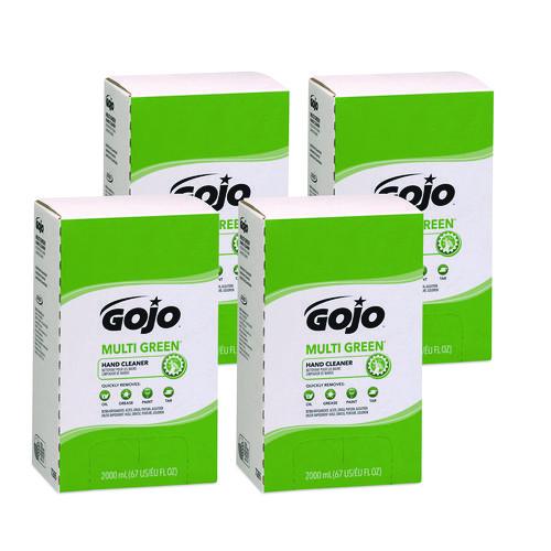 Image of GOJO® 7265-04 MULTI GREEN Hand Cleaner, Refill for PRO TDX Push Style Dispenser, Citrus Solvent with Natural Pumice, 2,000 mL, 4/Carton