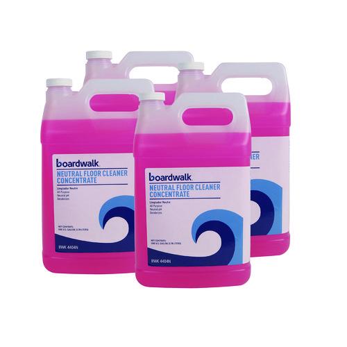 Image of Boardwalk® 570600-41ESSN Neutral Floor Cleaner Concentrate, Lemon Scent, 1 Gal Bottle, 4/carton
