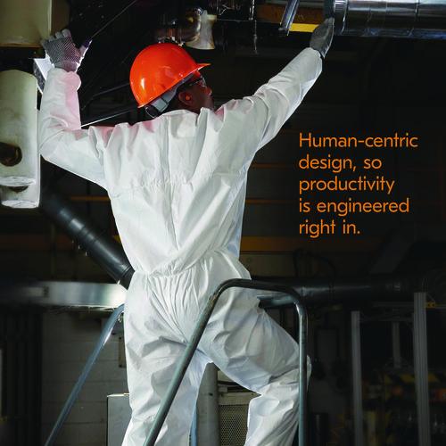 Image of KleenGuard KCC 49103 A20 Breathable Particle Protection Coveralls, Zip Front, Elastic Back, Wrists, Ankles, Large, White, 24/Carton