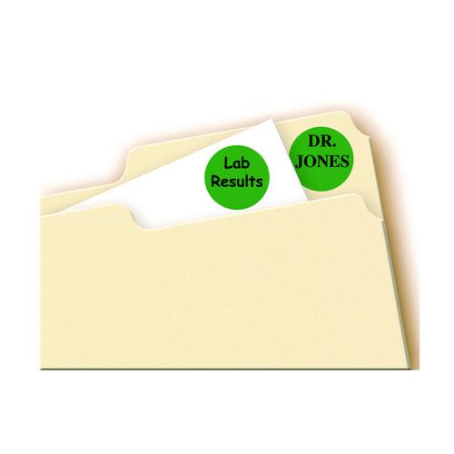 Image of Avery® 05463 Printable Self-Adhesive Removable Color-Coding Labels, 0.75" dia, Green, 24/Sheet, 42 Sheets/Pack, (5463)