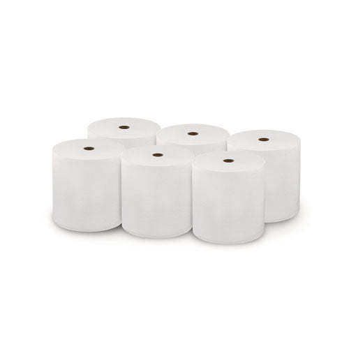 Image of LoCor® 46897 Hard Wound Roll Towel, 1-Ply, 7" x 800 ft, White, 6 Rolls/Carton