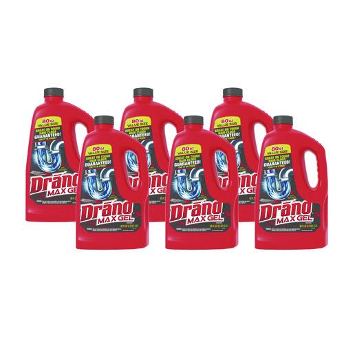 Image of Drano® 694772 Max Gel Clog Remover, Bleach Scent, 80 Oz Bottle, 6/carton