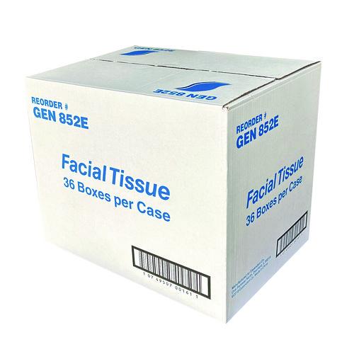 Image of GEN GEN852E Facial Tissue Cube Box, 2-Ply, White, 85 Sheets/box, 36 Boxes/carton