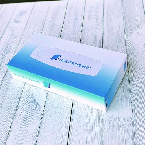 Image of GEN GEN6501B Facial Tissue, Flat Box, 2-Ply, White, 100 Sheets/Box, 30 Boxes/Carton