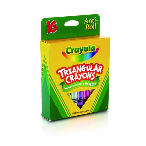 Image of Crayola® 524016 16-Color Triangular Crayons, Regular Size, 0.75" x 4", 16 Assorted Colors, 16/Box