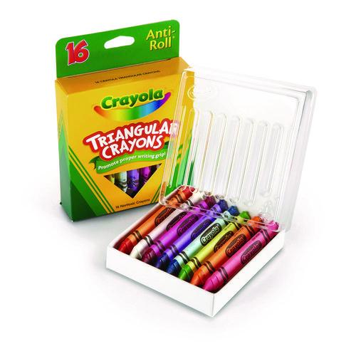 Image of Crayola® 524016 16-Color Triangular Crayons, Regular Size, 0.75" x 4", 16 Assorted Colors, 16/Box