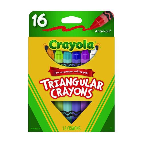 Image of Crayola® 524016 16-Color Triangular Crayons, Regular Size, 0.75" x 4", 16 Assorted Colors, 16/Box