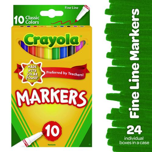 Image of Crayola® 58-7726 NON-WASHABLE MARKER, FINE BULLET TIP, ASSORTED CLASSIC COLORS, 10/PACK