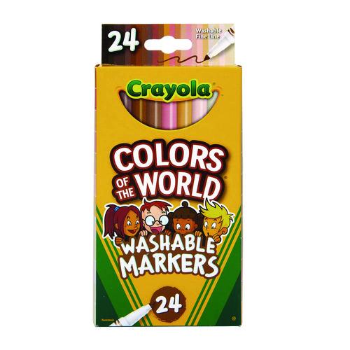 Image of Crayola® 58-7810 Colors of the World Washable Markers, Fine Bullet Tip, Assorted Colors, 24/Pack