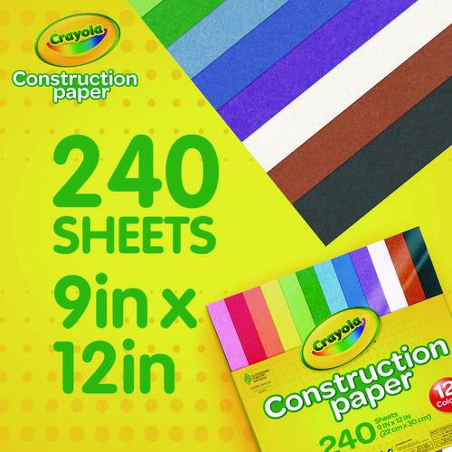 Image of Crayola® 99-3200 Construction Paper, 9 x 12, Assorted Colors, 240 Sheets/Pack