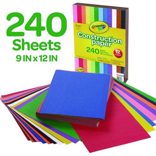 Image of Crayola® 99-3200 Construction Paper, 9 x 12, Assorted Colors, 240 Sheets/Pack