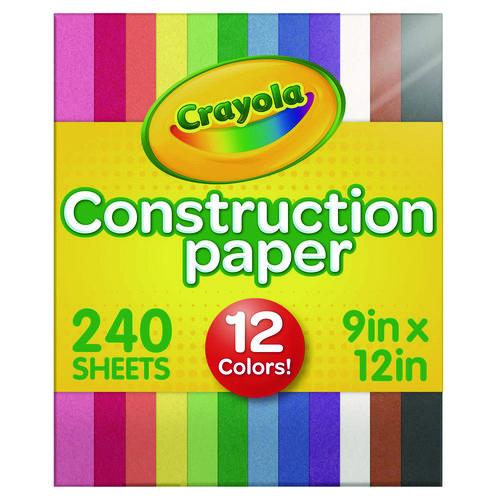 Image of Crayola® 99-3200 Construction Paper, 9 x 12, Assorted Colors, 240 Sheets/Pack