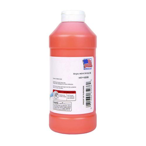 Image of Crayola® 54-3115-036 Artista Ii Washable Tempera Paint, Orange, 16 Oz Bottle